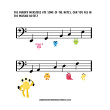 Load image into Gallery viewer, The Book of Music Aphabet Monsters - Bass clef - PDF