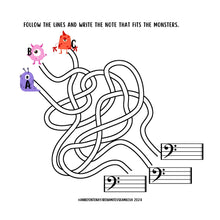 Load image into Gallery viewer, The Book of Music Aphabet Monsters - Bass clef - PDF