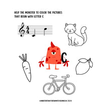 Load image into Gallery viewer, The Book of Music Alphabet Monsters - treble clef PDF