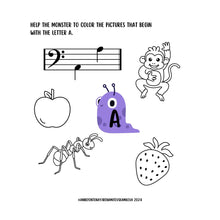 Load image into Gallery viewer, The Book of Music Aphabet Monsters - Bass clef - PDF