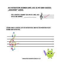 Load image into Gallery viewer, Musikmonster Bücher - Theorie-Monster Violinschlüssel