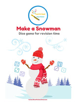Load image into Gallery viewer, Make a Snowman - dice game for revision time