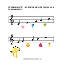 Load image into Gallery viewer, The Book of Music Alphabet Monsters - treble clef
